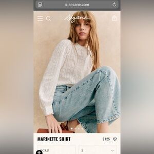 Sézane Ecru Marinette Shirt